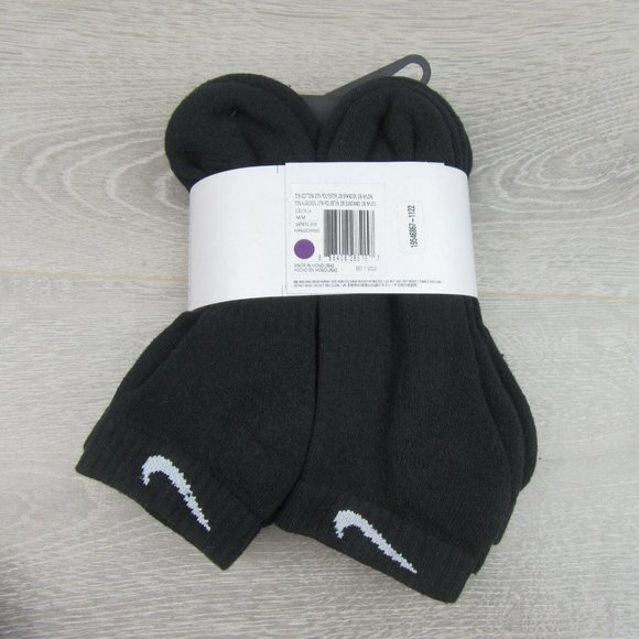 Nike Everyday Cushioned Low Socks Black 6 Pack Women's 6-10 / Youth 5Y-7Y NEW - Picture 8 of 9